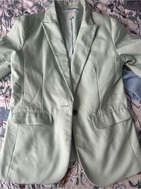 Soft Mint Single-Button Blazer